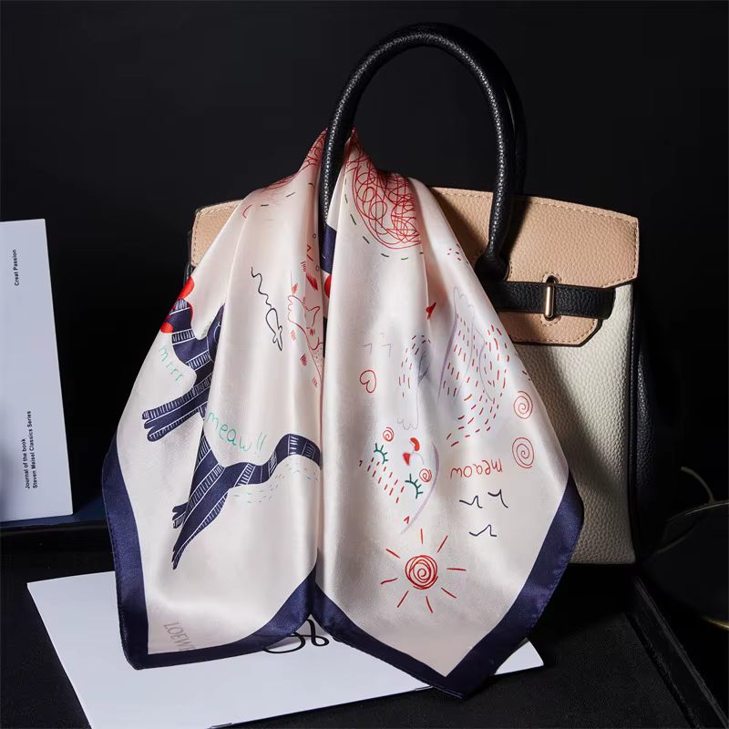 Accessoires pour sacs femme : Foulards en soie de mûrier 100%