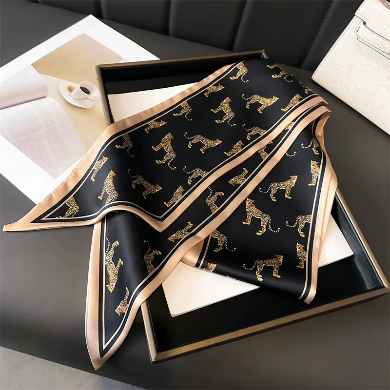 Foulard de tête de luxe foulards de cou de cheveux pour femmes sac à main écharpes pour sacs