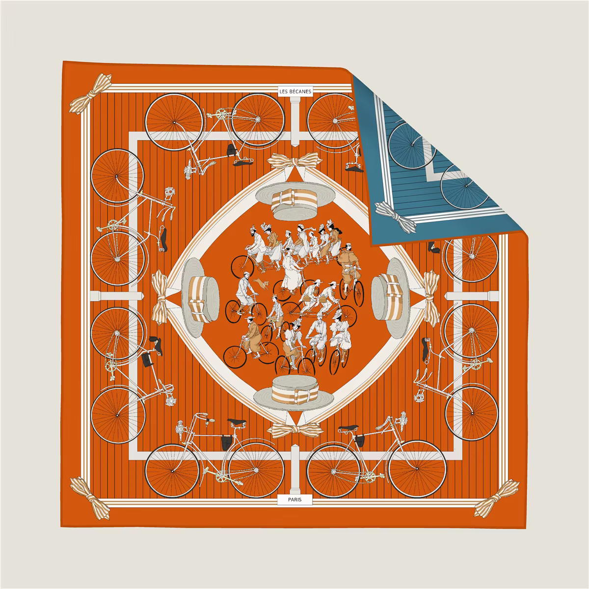 Herms – foulard roulé carré de luxe