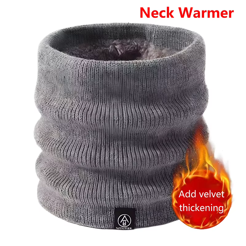 Écharpe Snood en fourrure de laine épaisse pour hommes et femmes