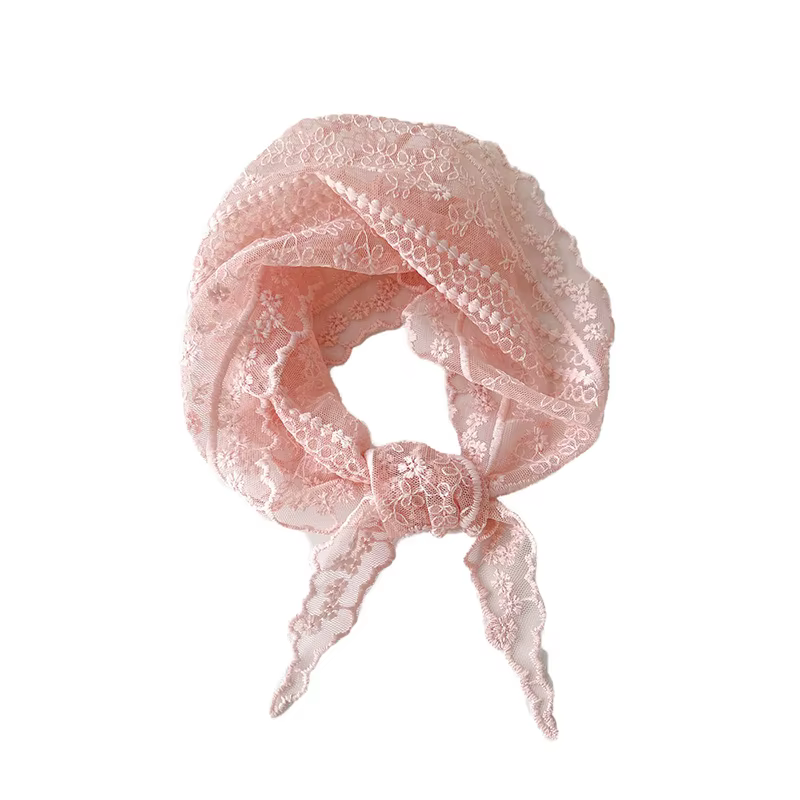 Foulard triangle en dentelle creuse pour femme