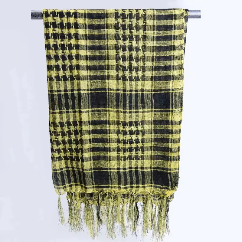 Écharpe en coton léger à carreaux pour hommes et femmes, écharpe Keffiyeh pour l'hiver, châle carré, couvre-cou tactique, 1/2 pièces