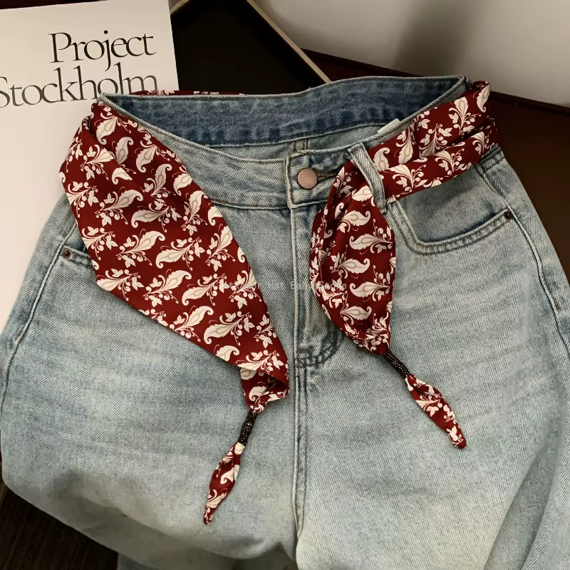Foulard en soie imprimé bohème