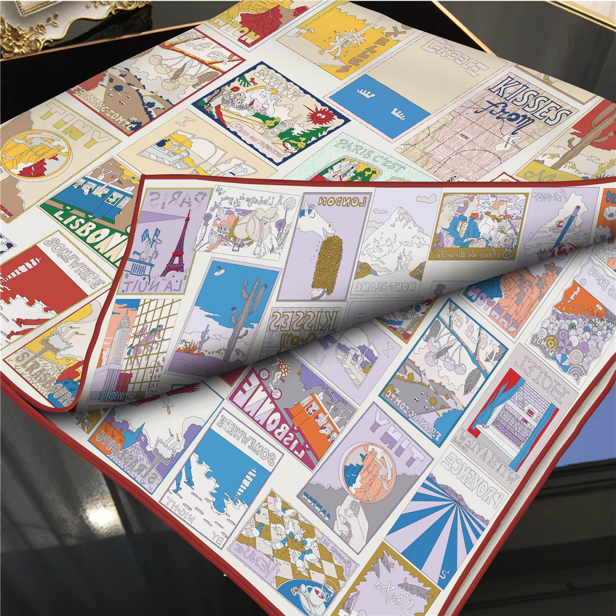 Foulard en soie sergé de luxe de créateurs