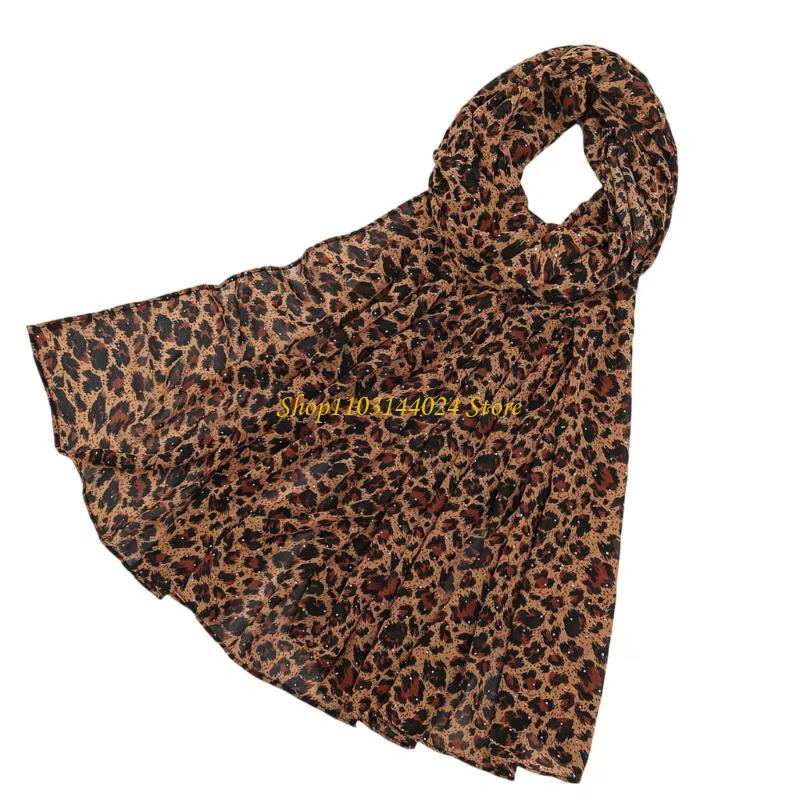 N5ke Leopard Design Scarf Fabric en polyester doux élégant pour les cravates à bandeau
