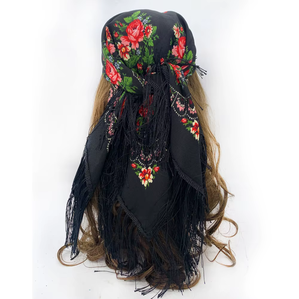 Foulard carré russe traditionnel pour femmes
