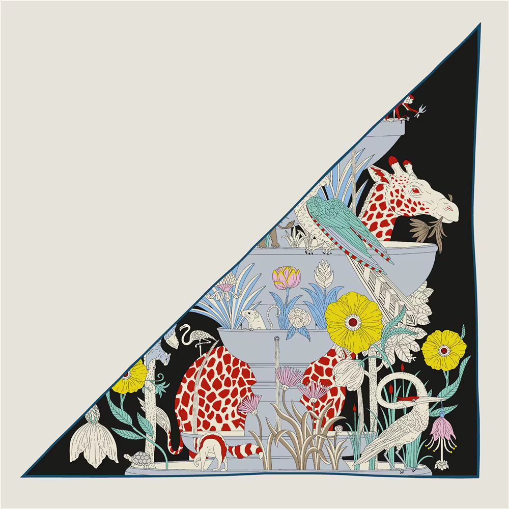 Triangle cachemire soie écharpe concepteur imprimé luxe Pashmina châles pour femmes bords roulés à la main grande étole couverture
