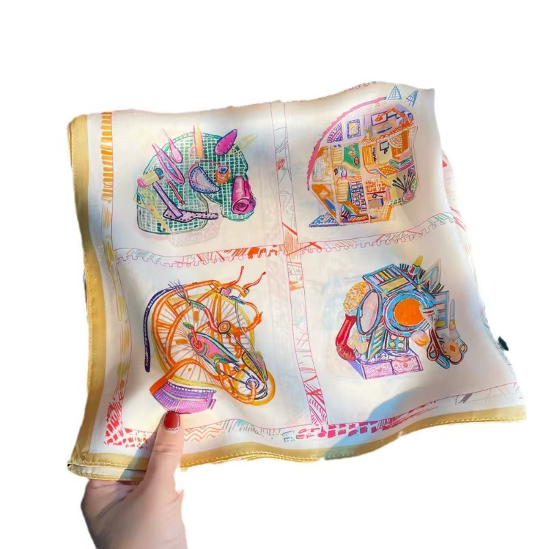 Écharpe en satin de soie de mûrier 100% pour femme