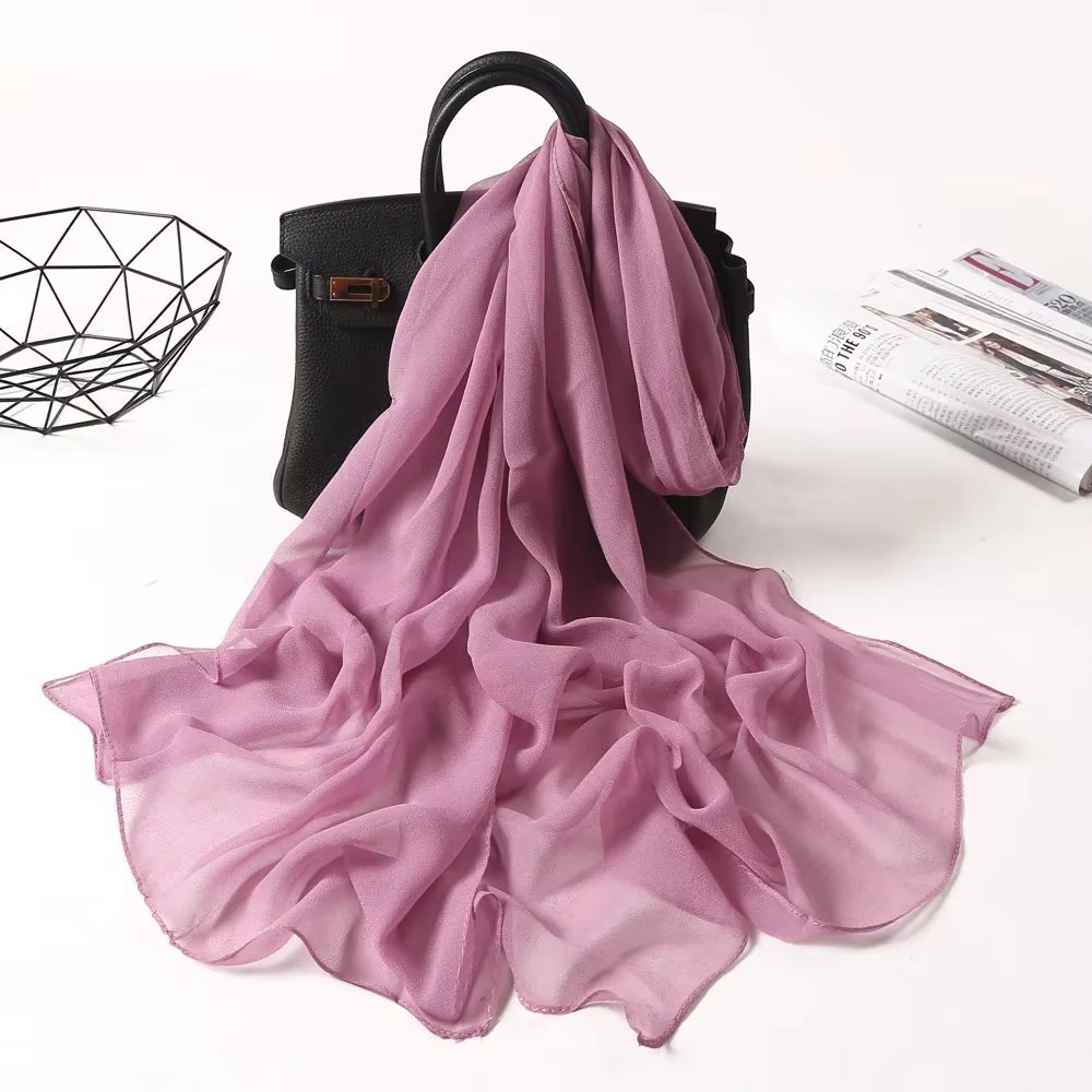 Foulards en mousseline de soie printemps été foulard