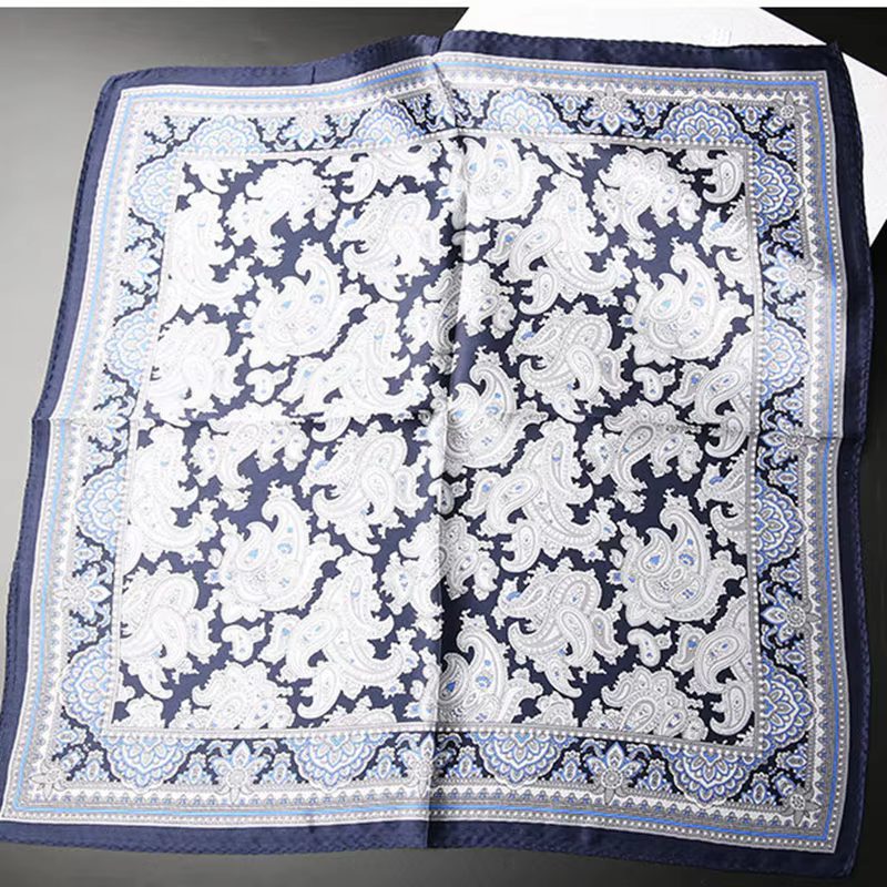 Écharpe de luxe homme printemps cou cravate foulard pour hommes 100% foulards en soie naturelle Vintage Paisley affaires mâle carré Bandanas nouveau