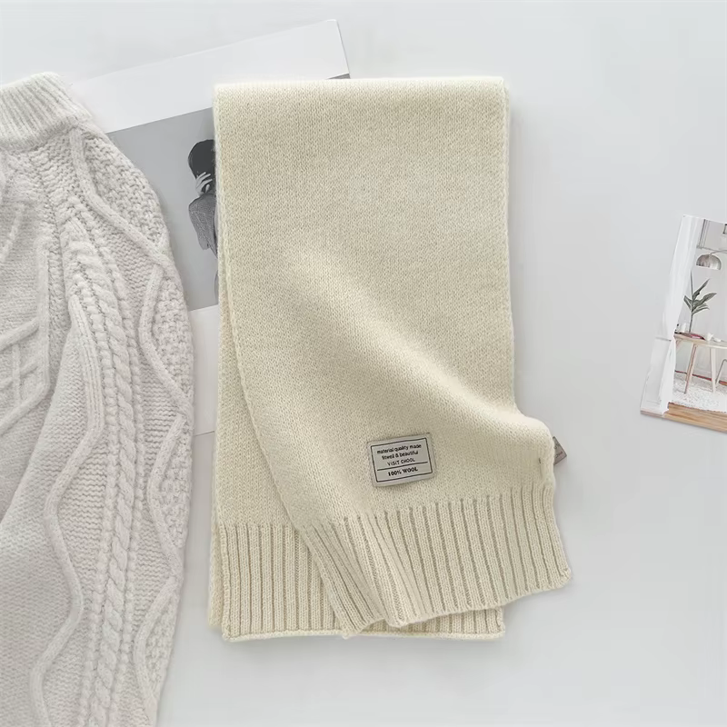 100% laine écharpe hiver nouvelle couleur unie chaud femmes