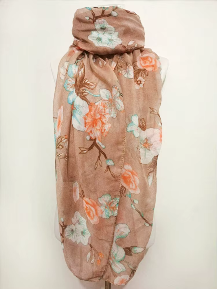 Mode floral long châle écharpe chaude pour les femmes Bandana