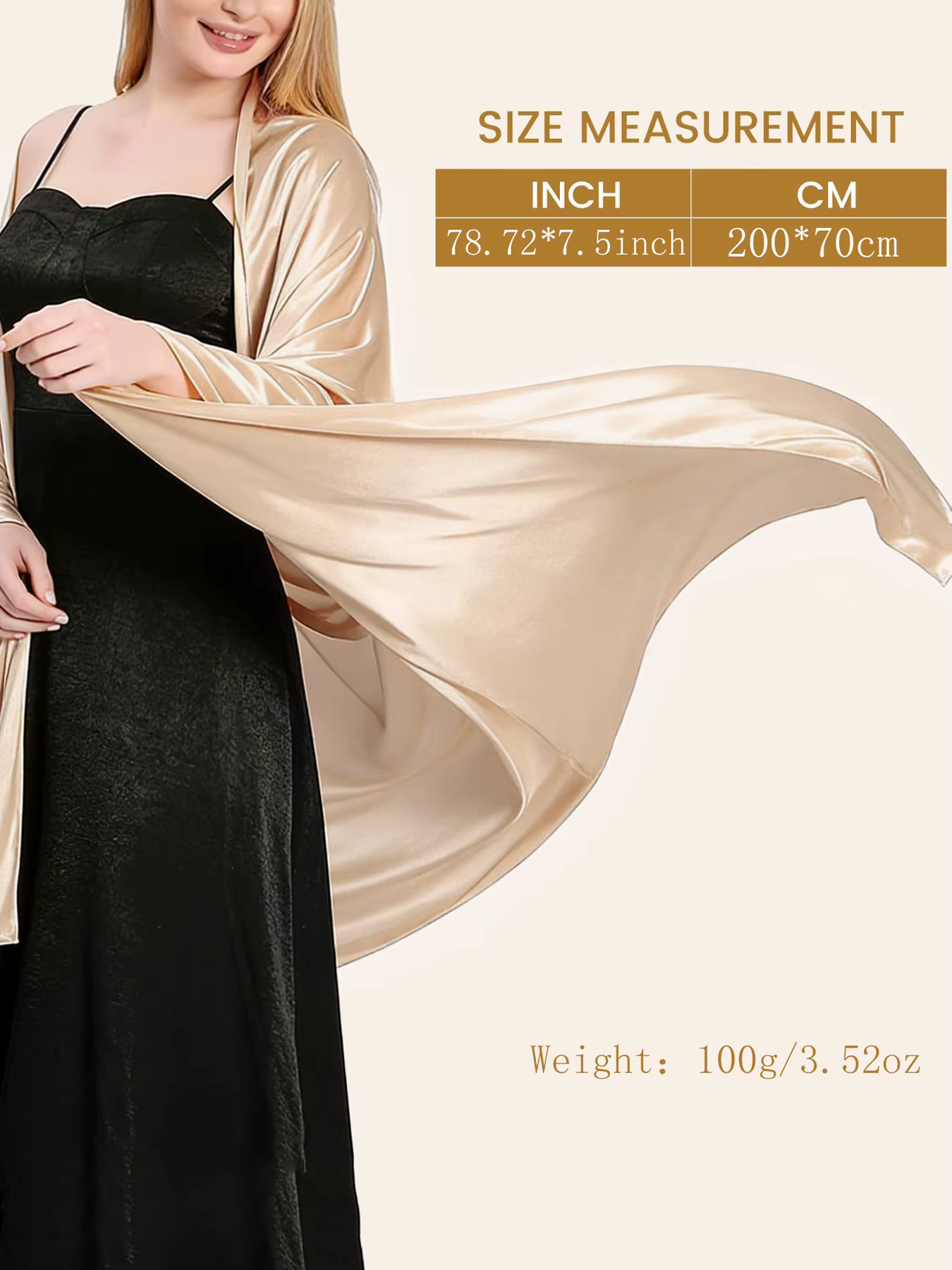Châle en satin pour femmes
