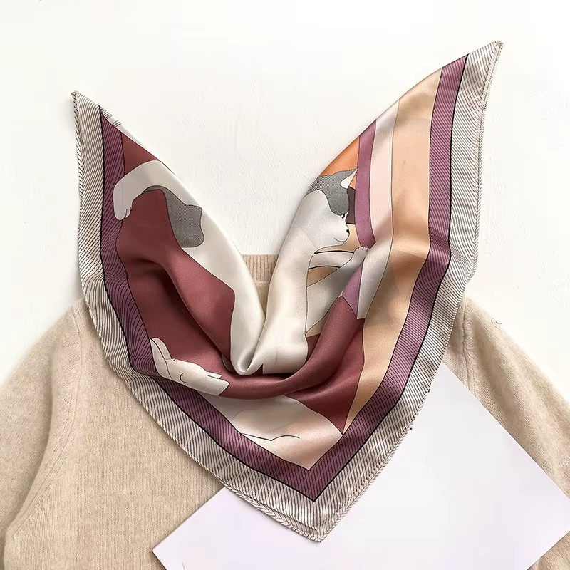Foulard pour cheveux 100% pure soie de mûrier pour femmes