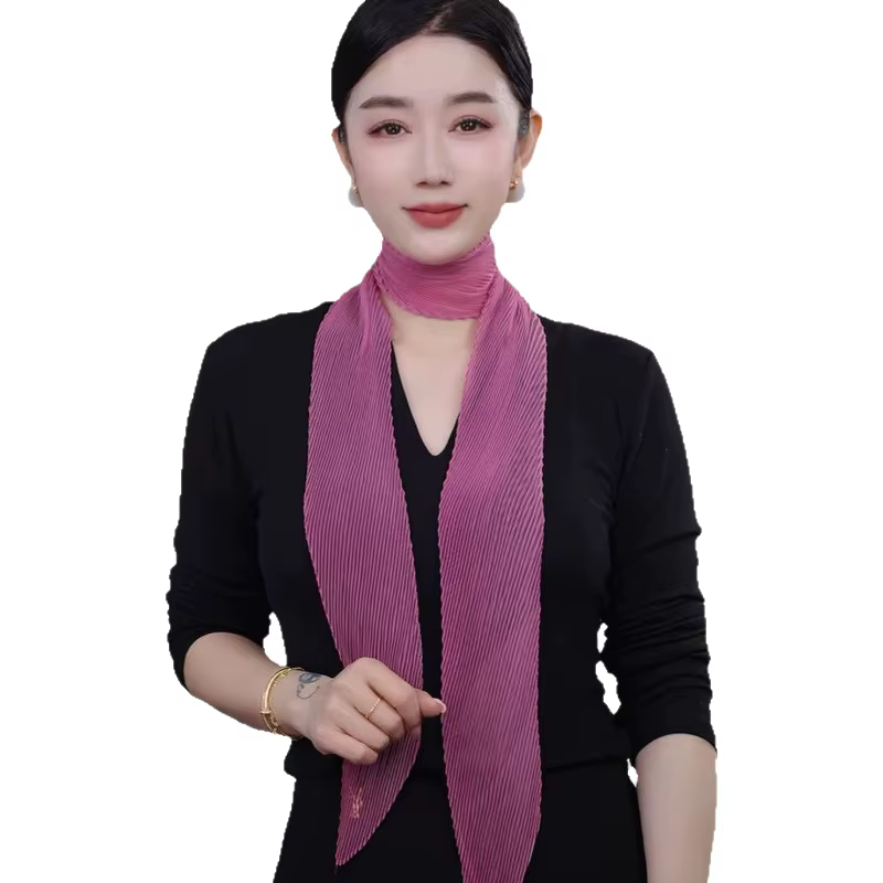 Écharpe plissée couleur bonbon pour femme Printemps-Été 2026