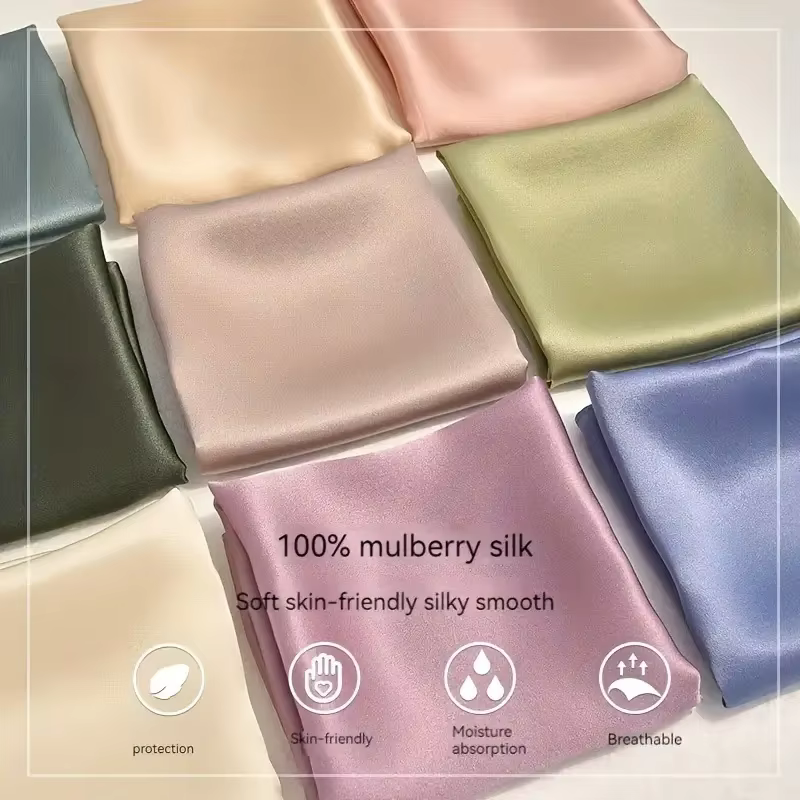 Écharpe 100% soie Bandana femmes foulards carrés foulard mûrier printemps mode luxe haute qualité bandeau Hijab châles
