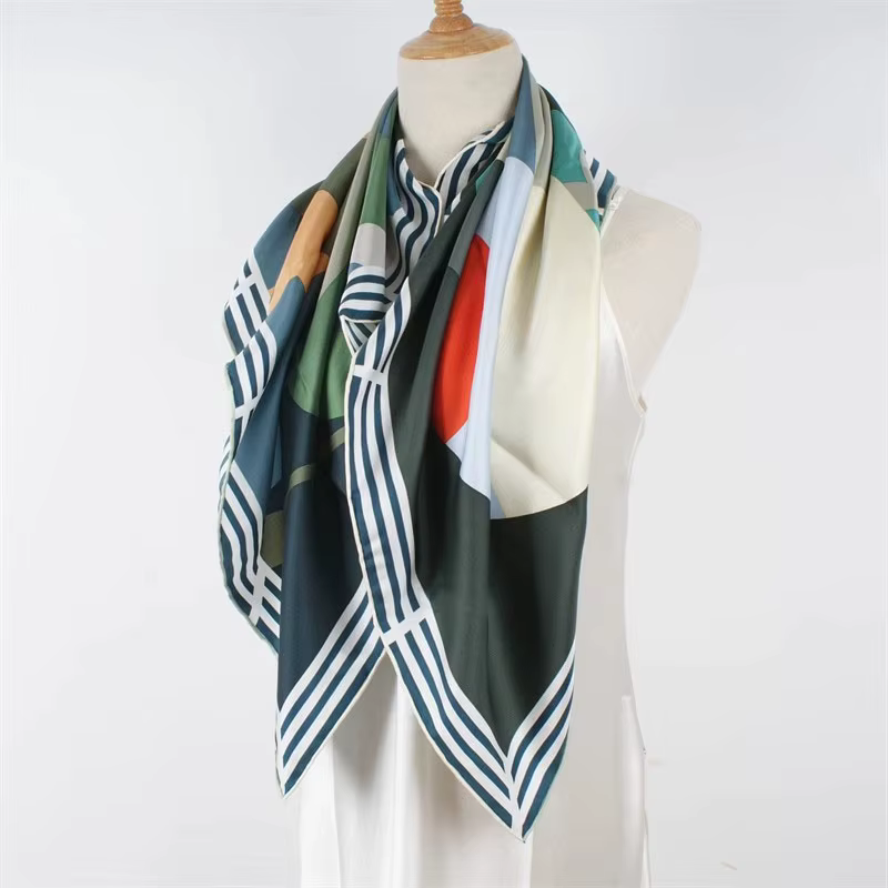 Grand Foulard Carré 100% Naturel pour Hijab, Châle, 35x35 Pouces