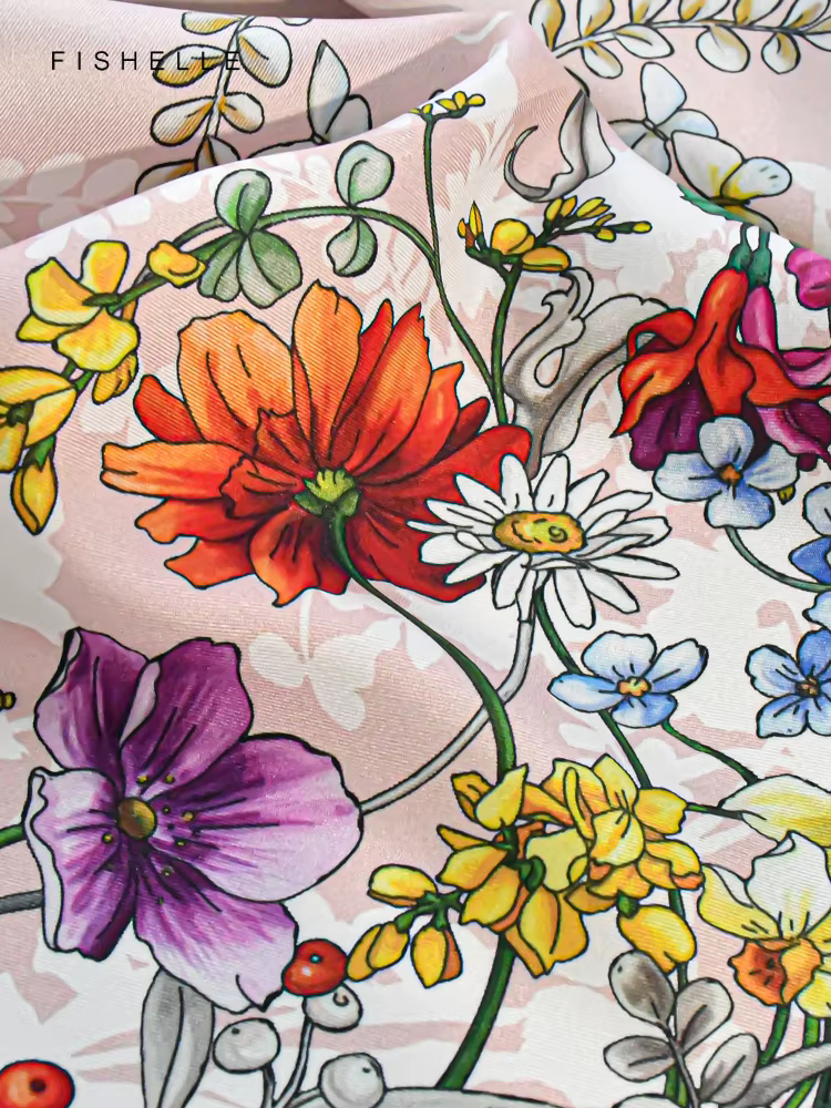 Foulards en sergé de soie bleue violette pour femmes