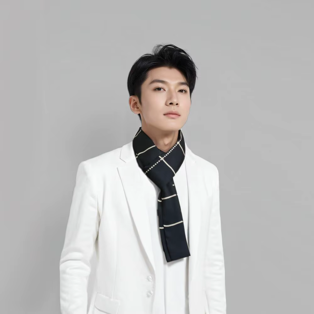 Nouveau foulard d'affaires de mode pour hommes cadeau pour papa petit ami lisse Double couche longue écharpe en soie