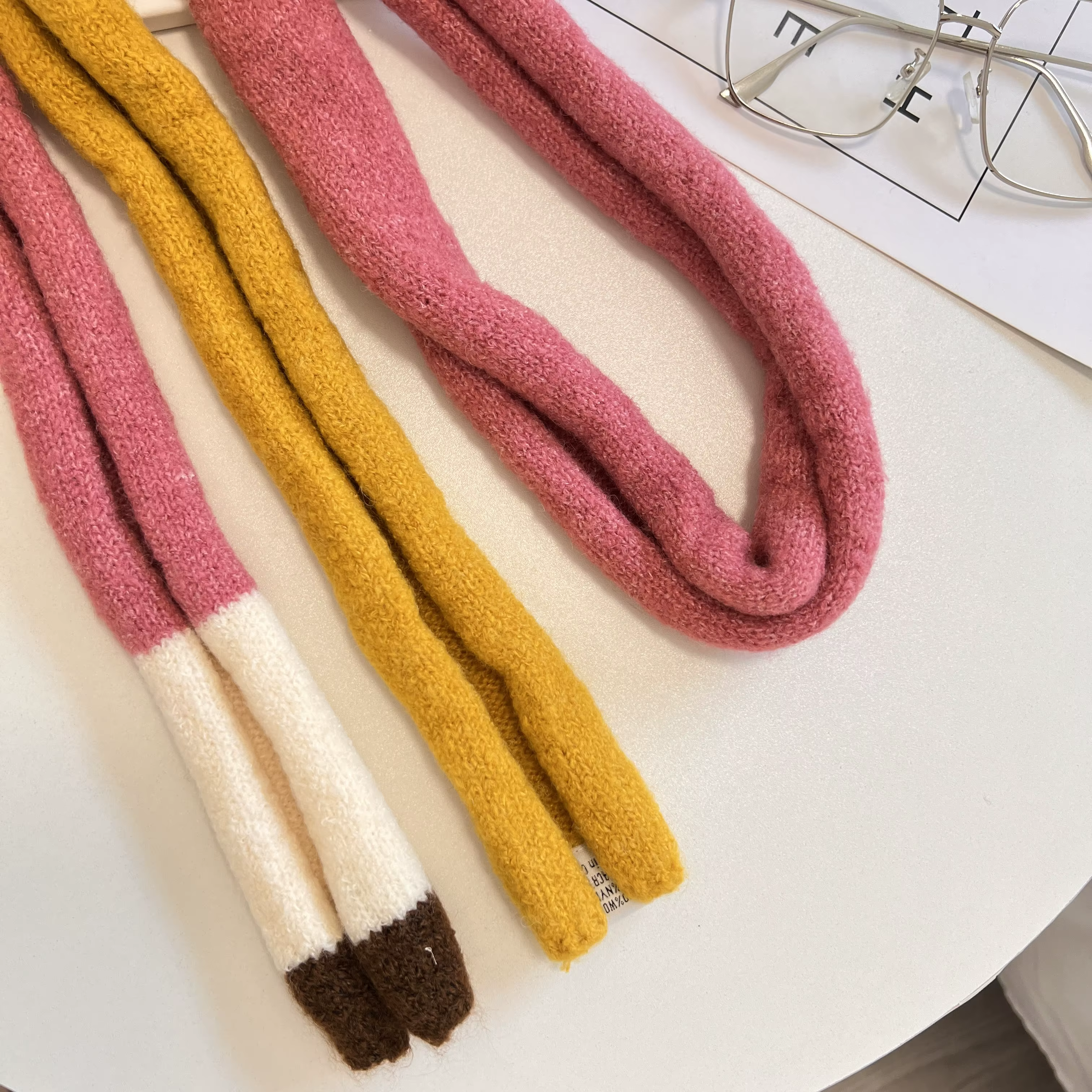 Écharpe en peluche rayée en laine pour femmes