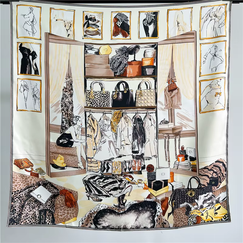 Foulard Carré Mûrier Pur pour Femme