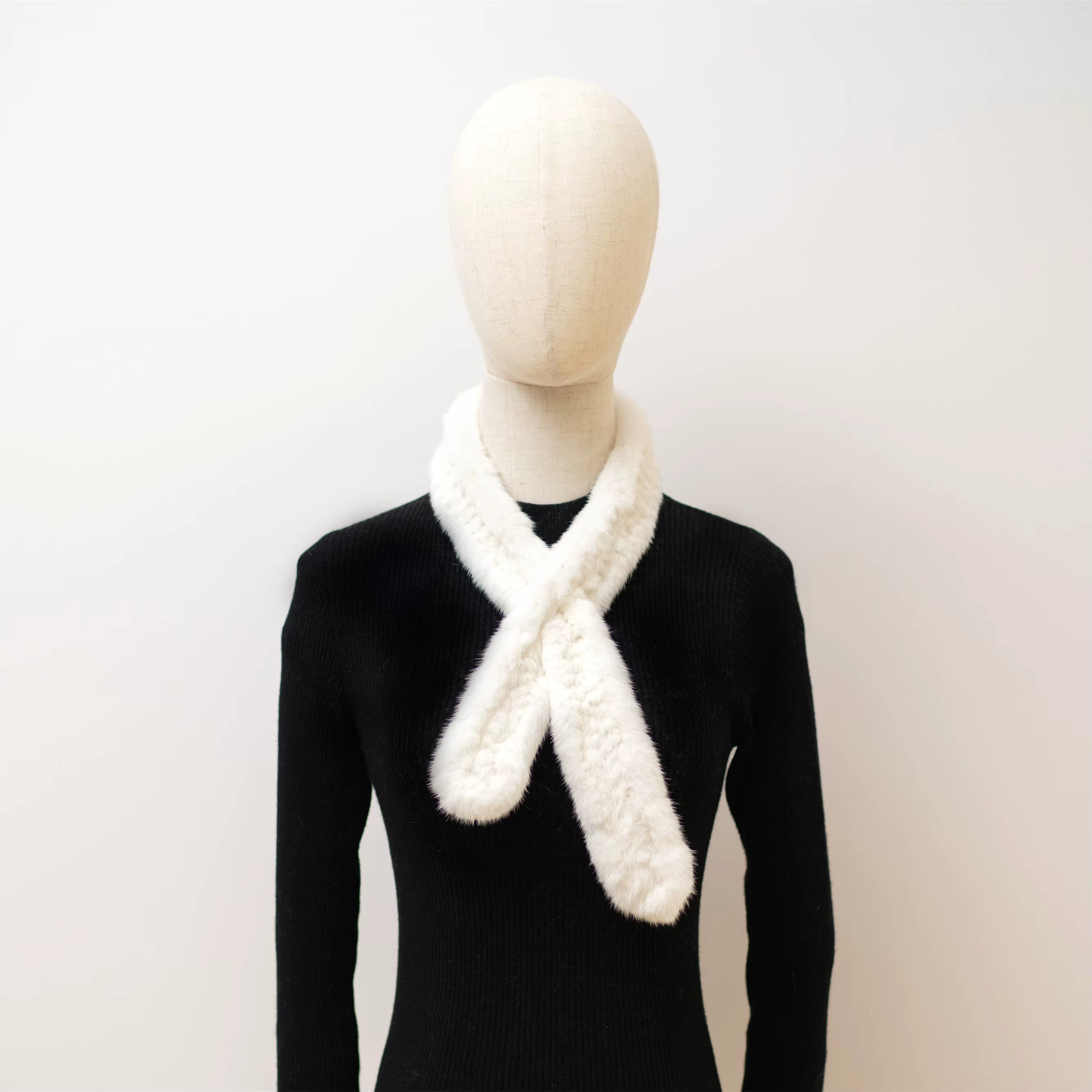Écharpe en fourrure de vison véritable importée pour femme – Hiver