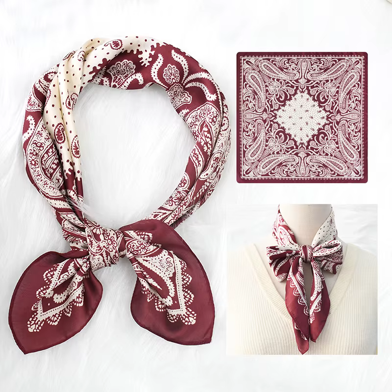 Foulard carré semblable à de soie pour femmes
