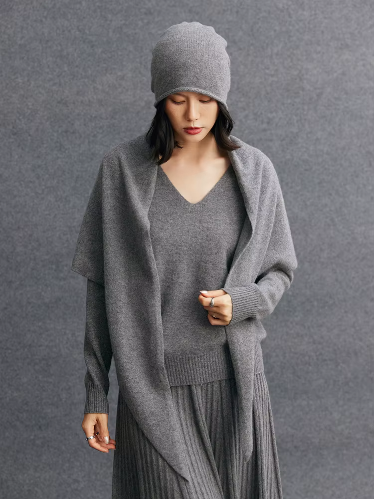CHICUU femmes cachemire Triangle écharpe châles automne hiver 100%
