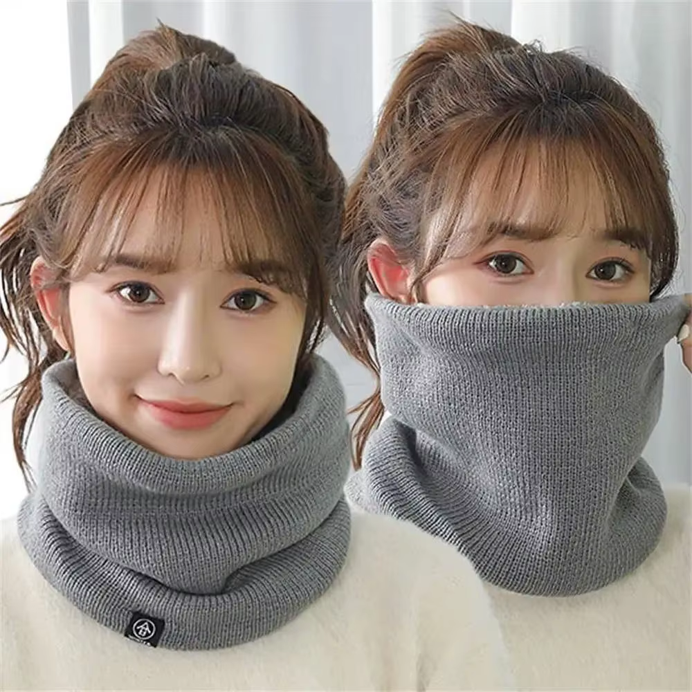 Mode femmes tricoté écharpe solide cachemire comme hiver Snood foulards dame chaud laine fourrure épaisse unisexe hommes cou écharpes anneau