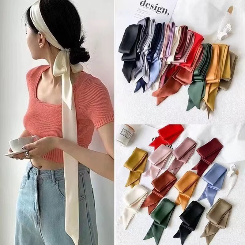 Foulard étroit en Satin de soie