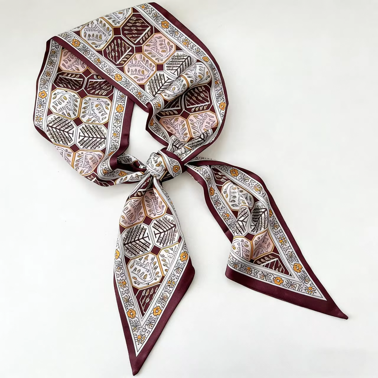 Nouveau Foulard Long en Soie pour Femme