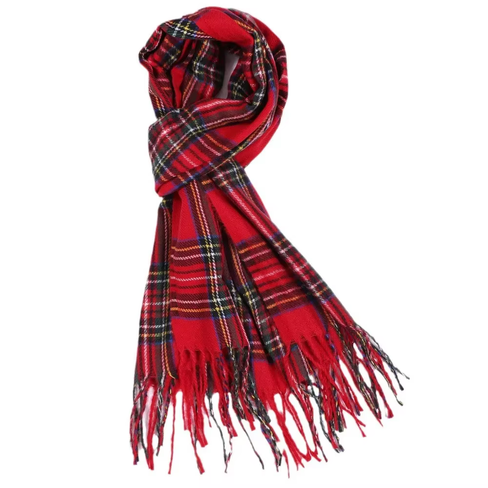 Écharpe chaude en Tartan de Style écossais pour femmes