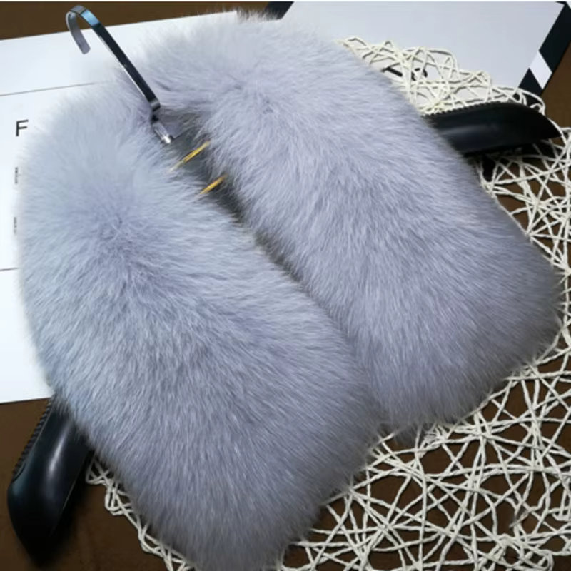 Écharpe en fourrure de renard hiver femmes 100% véritable col