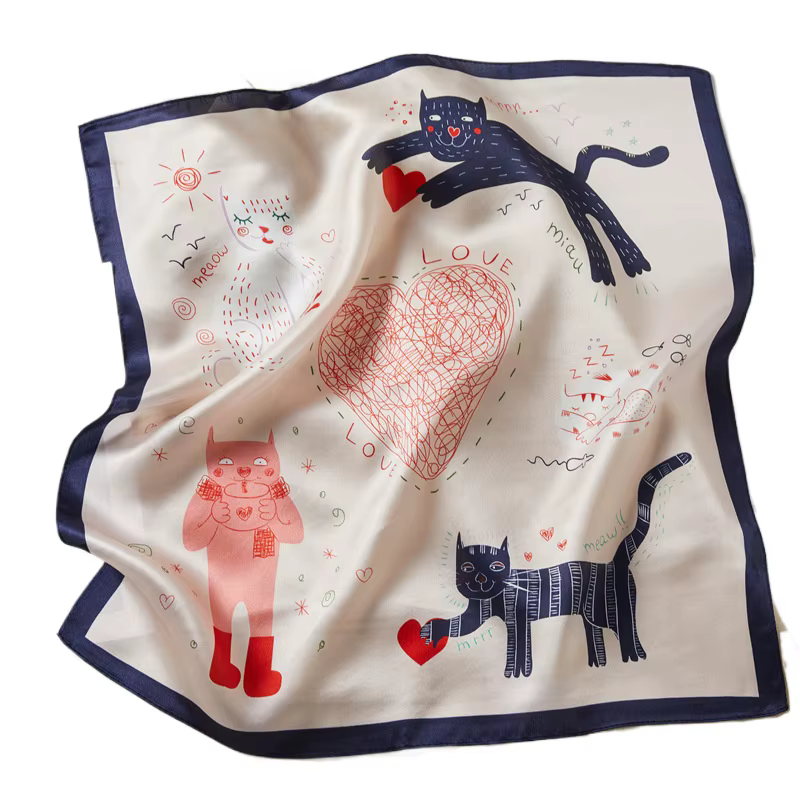Accessoires pour sacs femme : Foulards en soie de mûrier 100%