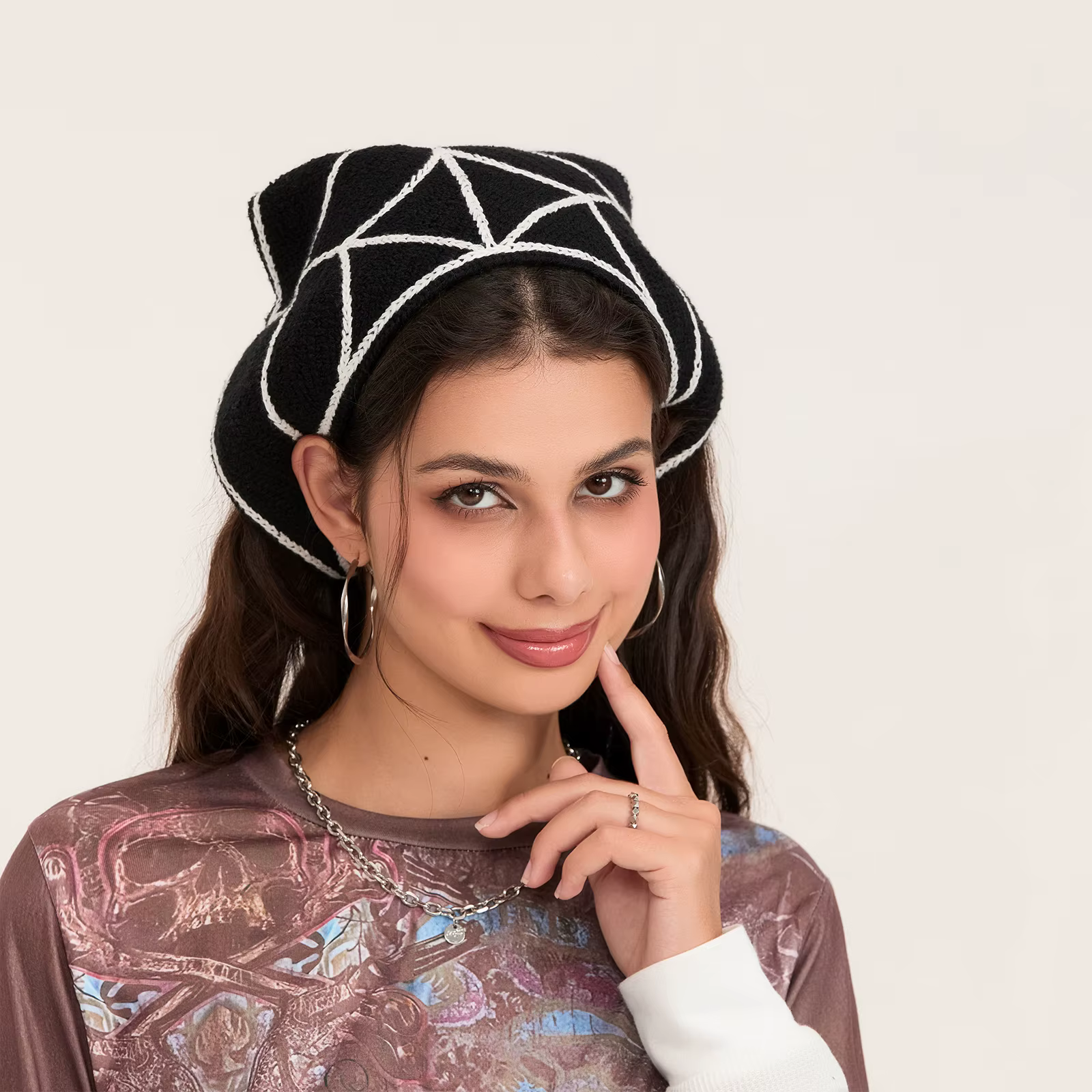 Foulard de tête en tricot au crochet pour femme