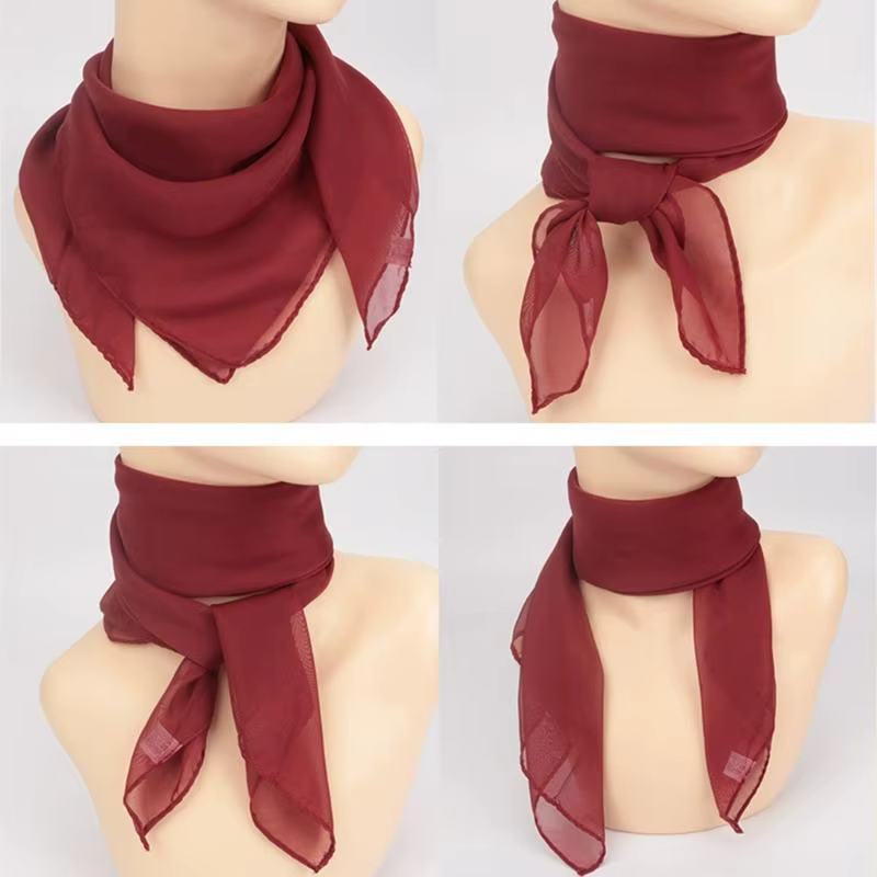 39BD – foulard cou en ruban carré pour femmes