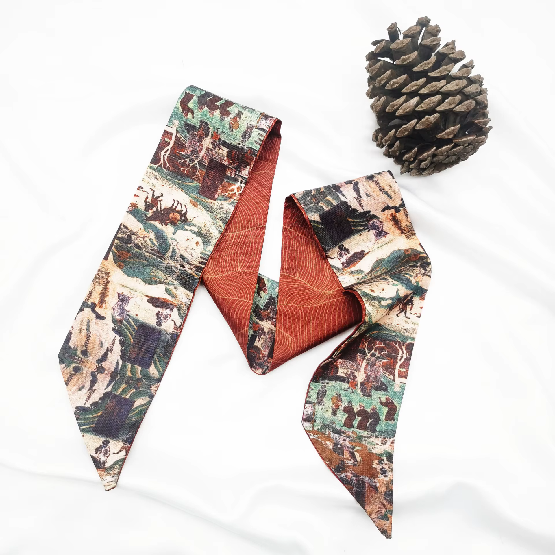 Foulard Nœud Papillon Rétro Style Chinois pour Femme