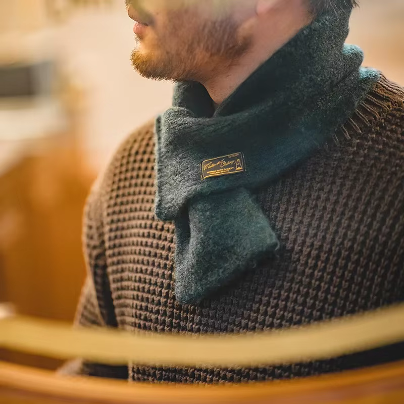 Maden Vintage Mohair écharpe hiver tricoté foulards hommes et femmes chaud coupe-vent couleur unie Simple mode petite