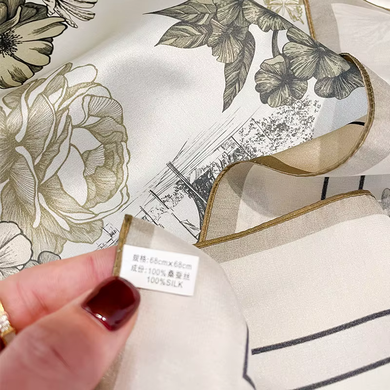 Foulard de luxe en soie 100% naturelle pour femmes