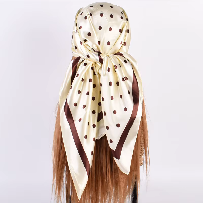 Foulard de tête femmes marque de luxe 90 × 90 cm
