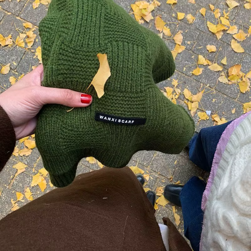 Écharpe blanche rétro verte pour femme