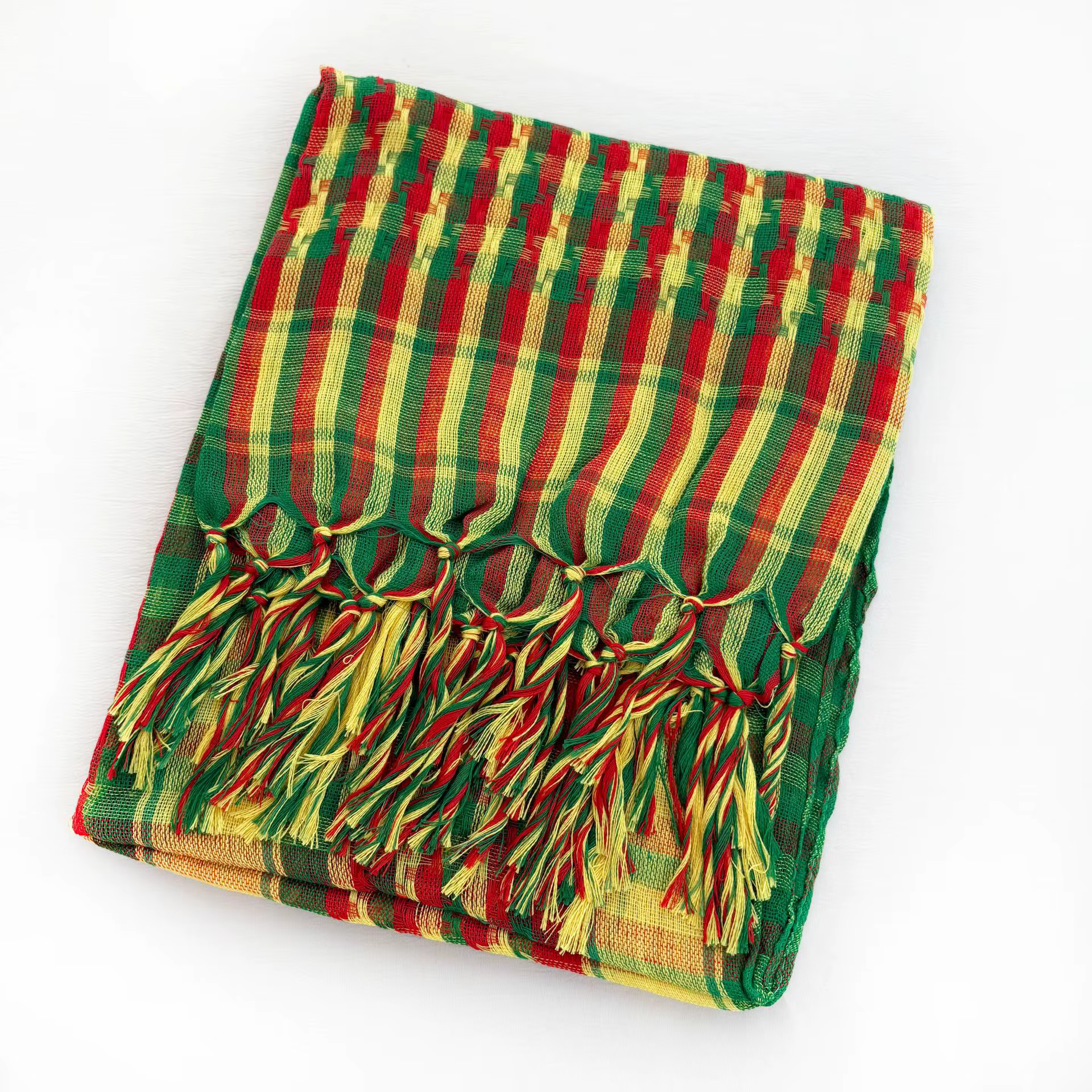 Écharpe Shemagh, Foulard de tête arabe du désert, Keffiyeh à carreaux Rastafari, avec pompons, coupe-vent, cache-cou pour la randonnée, le camping et le style Reggae