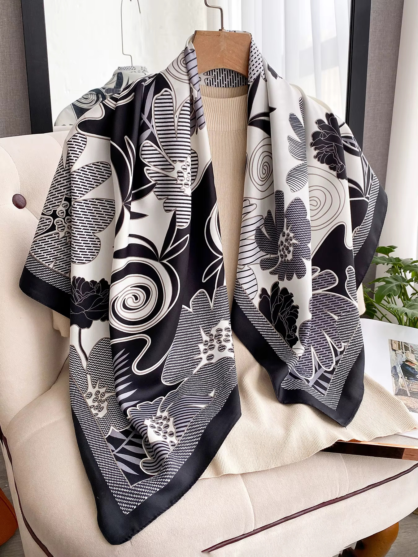 Foulard carré de luxe de marque