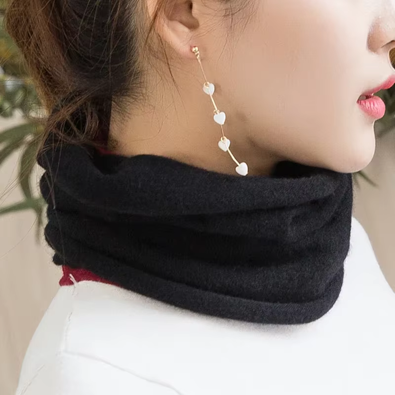 Femmes Tube écharpe laine cou anneau hommes cou plus chaud lapin cheveux capot cheminée