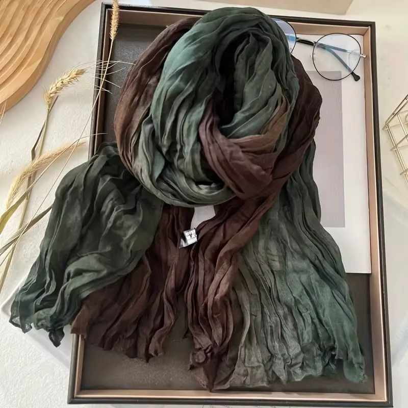 Écharpe bohème bleue dégradée pour femme