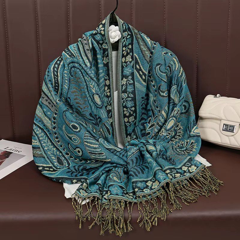 Cachemire sentiment Paisley écharpe pour femmes Pashmina châles gland Hijab tête enveloppement Femme hiver foulards Foulard Bufanda 2025