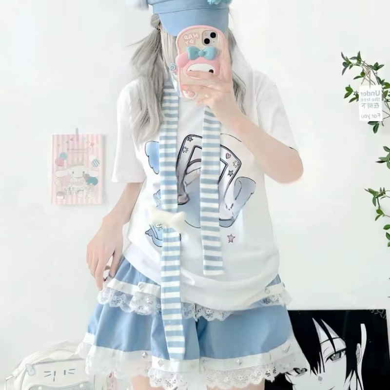 Écharpes rayées noires et blanches style Harajuku Y2K avec décorations en os