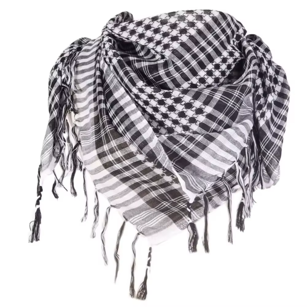Grand foulard arabe Shemagh avec pompon
