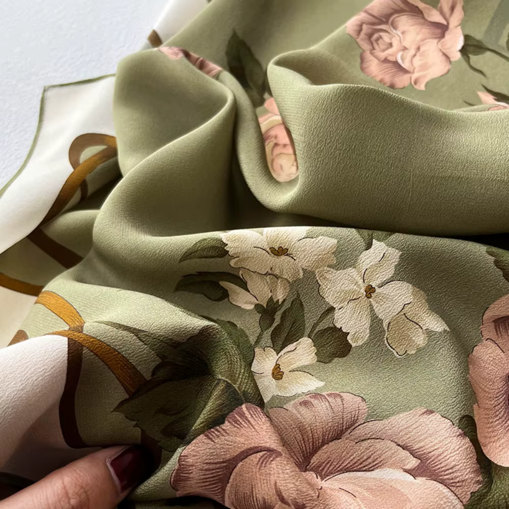Foulard carré 100% Soie de Mûrier Imprimé