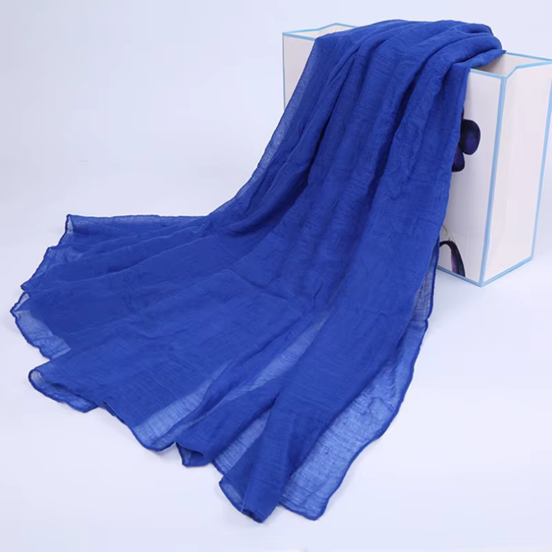 Écharpe Hijabs en Coton Bleu Royal pour Femme